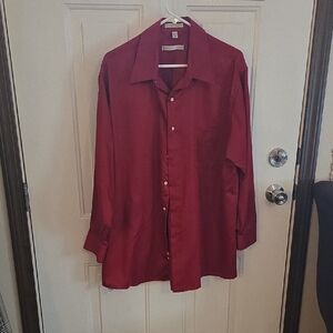 Geoffrey Beene Red Dress Shirt Classic Style Size XL